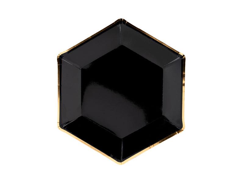 Teller Let's Celebrate, schwarz, 23cm (1 VPE / 6 Stk.) - FeierGlanz